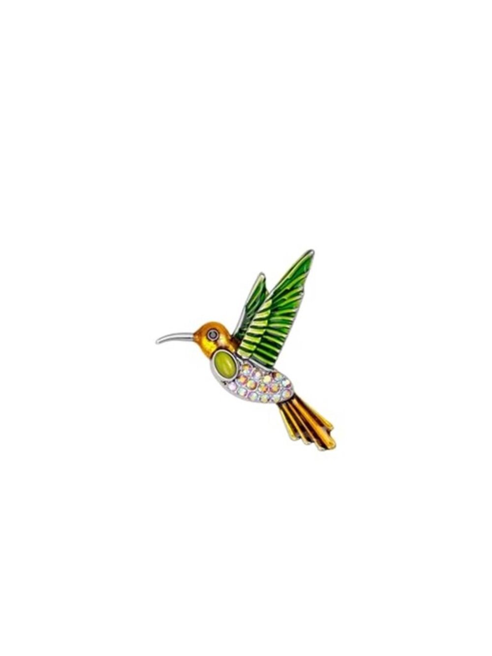 Drip Oil Rhinestone Hummingbird Brooch Sparkling Crystal Animal Bird Lapel Pin